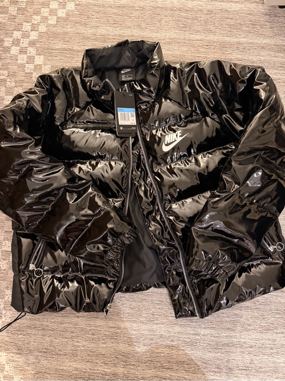 Nike Women's Glossy Black Puffer Jacket